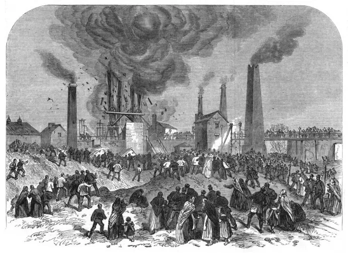 Framed Print : Coal mining disaster, Oaks Colliery, Barnsley, Yorkshire, December 1866 Framed Print : Coal mining disaster, Oaks Colliery, Barnsley, Yorkshire, December 1866