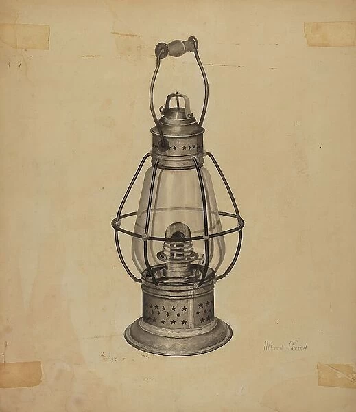 Coal Oil Lantern, c. 1939. Creator: Alfred Farrell