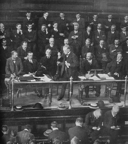 The Coal Strike: Mr. Lloyd George addressing the miners representatives at Cardiff, 1915