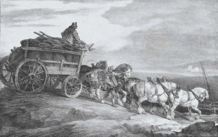 Framed Print : The Coal Waggon [sic. ], 1821. Creator: Theodore Gericault