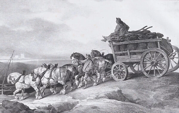 Coal Waggon [sic. ] Drawn by Horses, 1822. Creator: Theodore Gericault