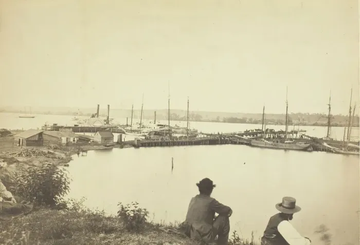 Framed Print : Coal Wharf, Alexandria, Virginia, 1860 / 69. Creator: Unknown Framed Print : Coal Wharf, Alexandria, Virginia, 1860 / 69. Creator: Unknown