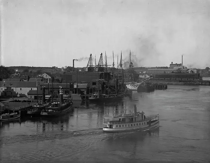 Framed Print : Coal wharves, Portsmouth, N.H. c1907. Creator: Unknown Framed Print : Coal wharves, Portsmouth, N.H. c1907. Creator: Unknown