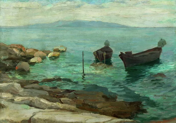 Framed Print : On the coast, 1913. Creator: Teodor Jozef Mousson Framed Print : On the coast, 1913. Creator: Teodor Jozef Mousson