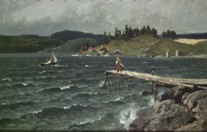 Framed Print : From the Coast of Christianiafjorden, 1875. Creator: Carl Schoyen Framed Print : From the Coast of Christianiafjorden, 1875. Creator: Carl Schoyen