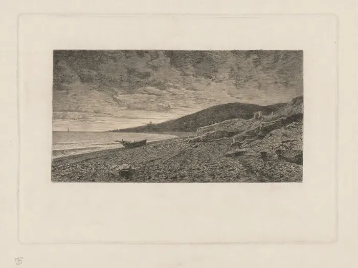 Framed Print : The Coast of Elba, 1870?. Creator: Telemaco Signorini Framed Print : The Coast of Elba, 1870?. Creator: Telemaco Signorini
