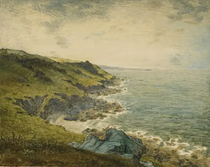 Framed Print : The Coast at Gréville, mid-late 19th century. Creator: Jean Francois Millet Framed Print : The Coast at Gréville, mid-late 19th century. Creator: Jean Francois Millet