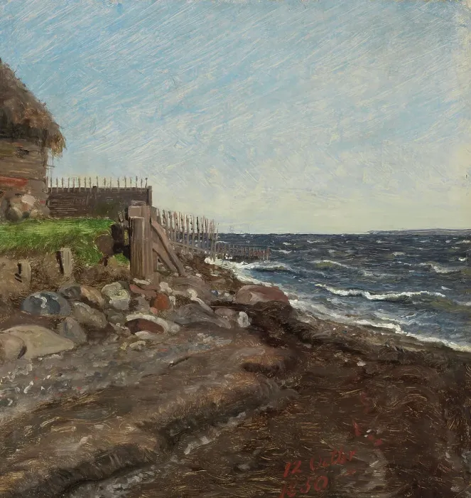 Framed Print : The Coast at Hellebæk. Study, 1850. Creator: Jorgen Pedersen Roed Framed Print : The Coast at Hellebæk. Study, 1850. Creator: Jorgen Pedersen Roed