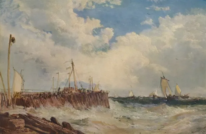 Framed Print : On the Coast of Holland, 1876, (1938). Artist: James Webb Framed Print : On the Coast of Holland, 1876, (1938). Artist: James Webb