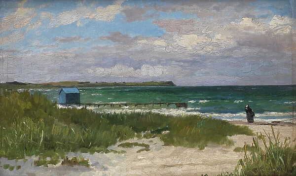 The coast at Hornbæk, 1866-1915. Creator: Carl Ludvig Locher