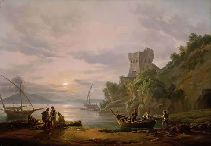 Framed Print : Coast near Castellammare. Copy after J.C. Dahl, probably 1825. Creator: Peter Bull Framed Print : Coast near Castellammare. Copy after J.C. Dahl, probably 1825. Creator: Peter Bull