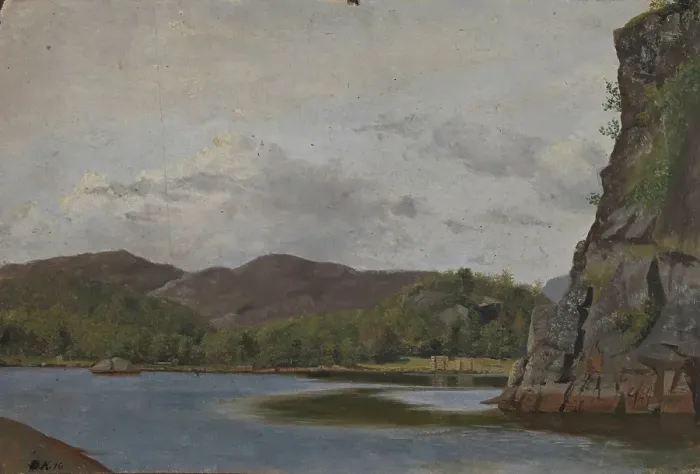 Framed Print : From the Coast near Mandal, 1836. Creator: Adolph Tidemand Framed Print : From the Coast near Mandal, 1836. Creator: Adolph Tidemand