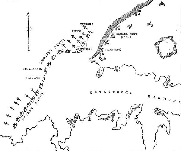 The Coast North of Sebastopol, and New Earth Batteries, 1854. Creator: Unknown