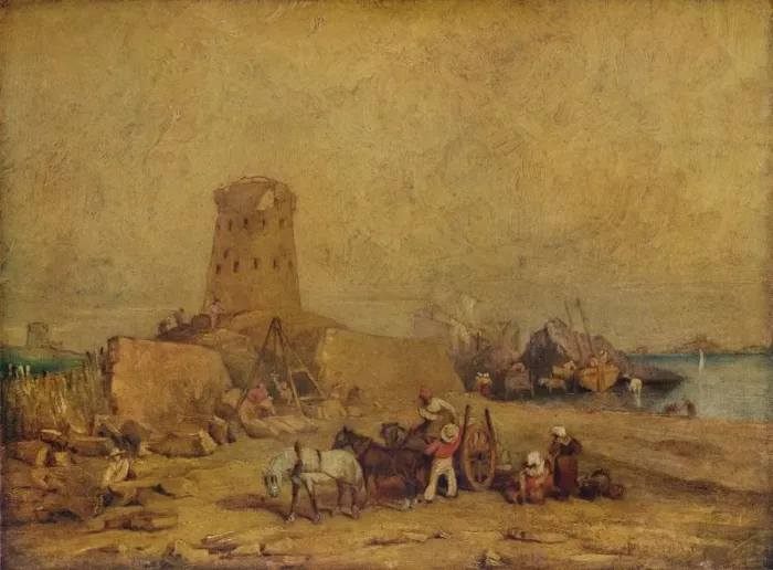 Framed Print : Coast Scene, 19th century, (1924). Artist: Clarkson Stanfield Framed Print : Coast Scene, 19th century, (1924). Artist: Clarkson Stanfield