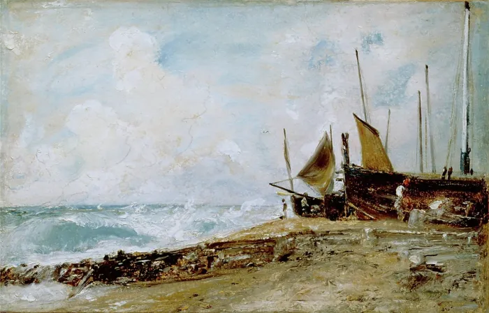 Framed Print : Coast Scene Near Brighton, between 1824 and 1828. Creator: John Constable Framed Print : Coast Scene Near Brighton, between 1824 and 1828. Creator: John Constable