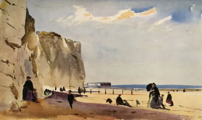 Framed Print : Coast Scene, Normandy, c1860, (1934). Creator: John Absolon Framed Print : Coast Scene, Normandy, c1860, (1934). Creator: John Absolon