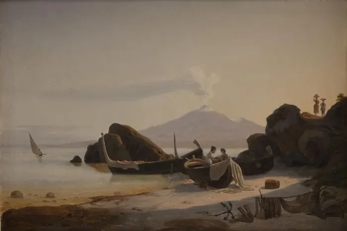 Framed Print : A Coast. Sicily, 1832. Creator: Ernst Christian Frederik Petzholdt Framed Print : A Coast. Sicily, 1832. Creator: Ernst Christian Frederik Petzholdt