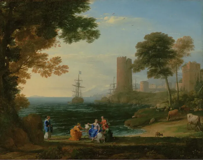 Framed Print : Coast View with the Abduction of Europa, (1645?). Creator: Claude Lorrain Framed Print : Coast View with the Abduction of Europa, (1645?). Creator: Claude Lorrain