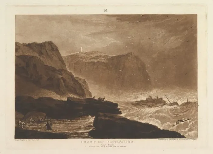 Framed Print : Coast of Yorkshire, Near Whitby (Liber Studiorum, part V, plate 24), January 1, 1811 Framed Print : Coast of Yorkshire, Near Whitby (Liber Studiorum, part V, plate 24), January 1, 1811