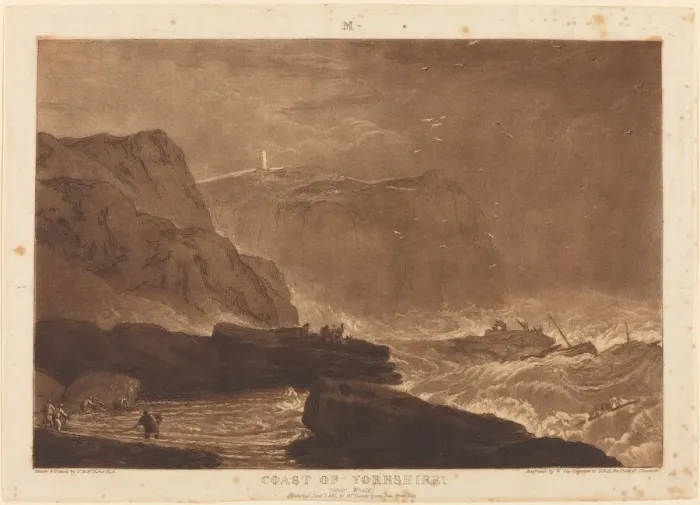 Framed Print : Coast of Yorkshire, published 1811. Creators: JMW Turner, William Say