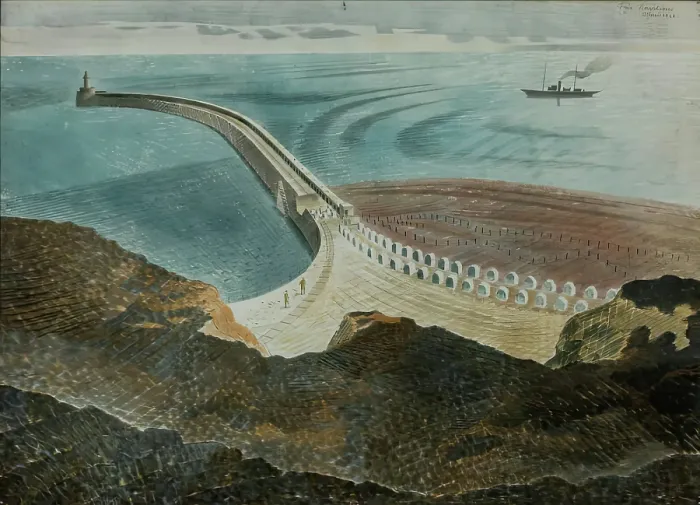 Framed Print : Coastal Defences, 1940. Creator: Eric Ravilious Framed Print : Coastal Defences, 1940. Creator: Eric Ravilious