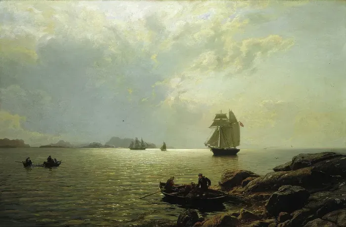 Framed Print : Coastal Landscape, 1872. Creator: Hans Gude Framed Print : Coastal Landscape, 1872. Creator: Hans Gude