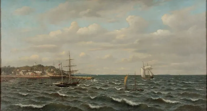 Framed Print : Coastal Landscape in Brittany, 1870-1919. Creator: Oscar Kleineh Framed Print : Coastal Landscape in Brittany, 1870-1919. Creator: Oscar Kleineh