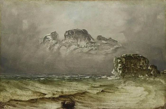 Framed Print : Coastal Landscape, probably 1860s. Creator: Peder Balke Framed Print : Coastal Landscape, probably 1860s. Creator: Peder Balke