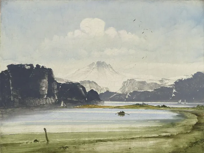 Framed Print : Coastal Landscape, probably 1860s. Creator: Peder Balke Framed Print : Coastal Landscape, probably 1860s. Creator: Peder Balke