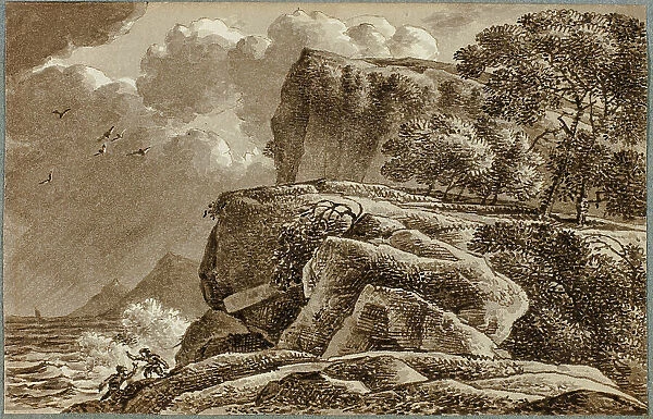Coastal Landscape with Storm Approaching, c. 1800. Creator: Franz Kobell