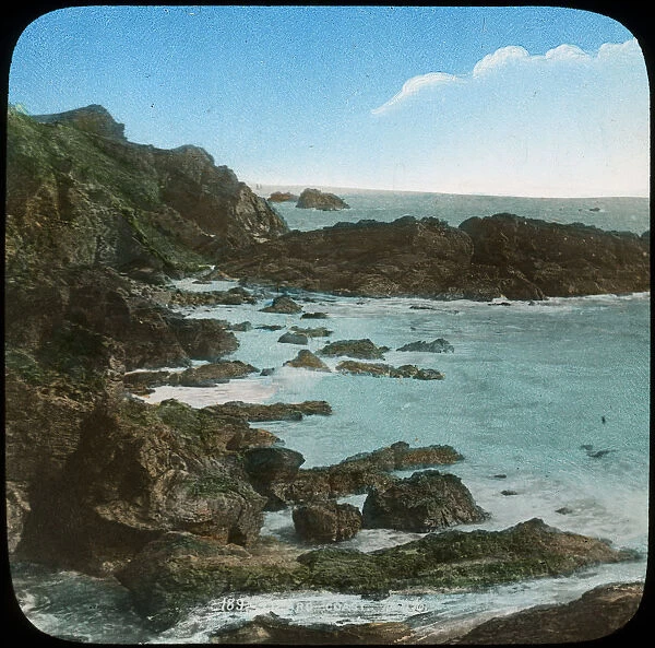 Coastal scene near the Lizard, Cornwall, late 19th or early 20th century. Artist: Church Army Lantern Department