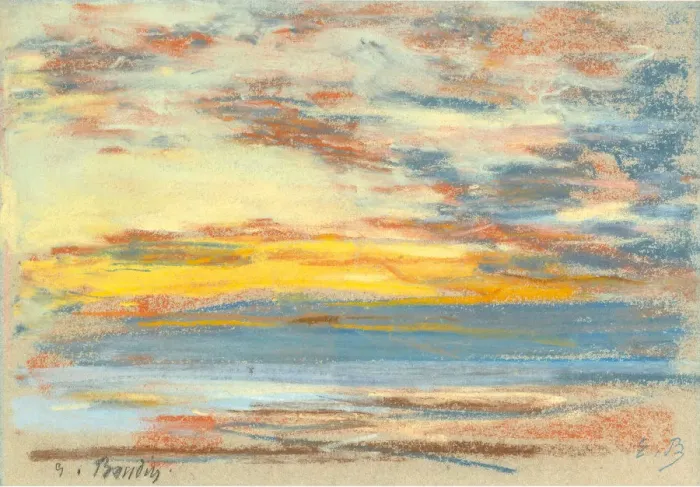 Framed Print : Coastline and sky, c. 1890. Creator: Boudin, Eugene-Louis (1824-1898) Framed Print : Coastline and sky, c. 1890. Creator: Boudin, Eugene-Louis (1824-1898)