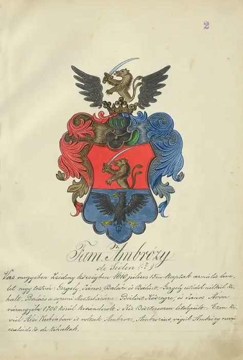 Framed Print : Coat of arms of the Ambrozy family, 1904-1910. Creator: Adolf Medzihradsky Framed Print : Coat of arms of the Ambrozy family, 1904-1910. Creator: Adolf Medzihradsky