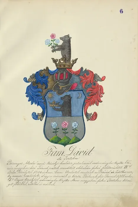 Framed Print : Coat of arms of the David family, 1904. Creator: Adolf Medzihradsky Framed Print : Coat of arms of the David family, 1904. Creator: Adolf Medzihradsky