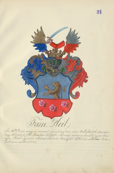 Framed Print : Coat of arms of the Heil family, 1904-1910. Creator: Adolf Medzihradsky Framed Print : Coat of arms of the Heil family, 1904-1910. Creator: Adolf Medzihradsky