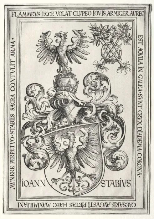 Framed Print : Coat of Arms of Johann Stabius. Creator: Wolf Traut (German, c. 1486-1520) Framed Print : Coat of Arms of Johann Stabius. Creator: Wolf Traut (German, c. 1486-1520)