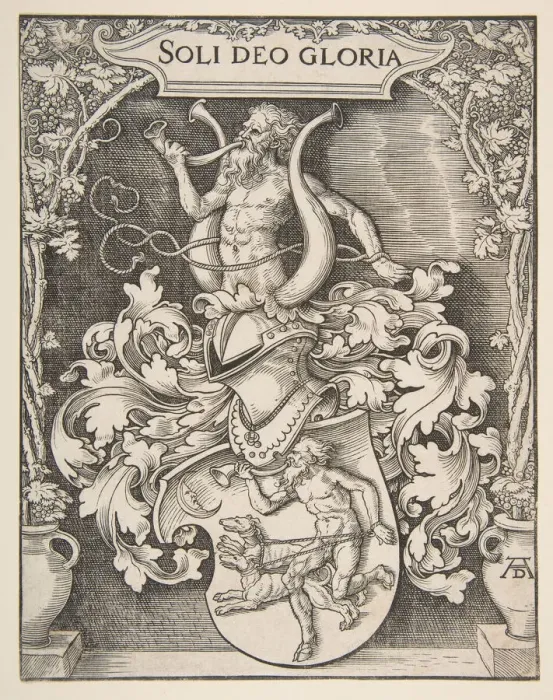 Framed Print : Coat of Arms of Johann Tscherte. n. d. Creator: Albrecht Durer Framed Print : Coat of Arms of Johann Tscherte. n. d. Creator: Albrecht Durer