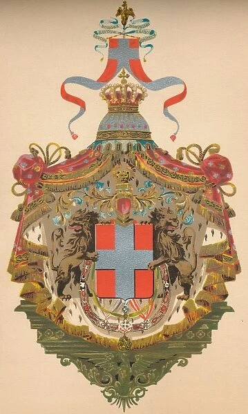 Coat of arms of the Kingdom of Italy, c1933. Artist: Whitehead, Morris & Co Ltd