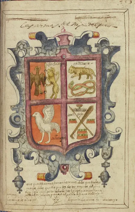 Framed Print : Coat of Arms of the Kingdom of Peru, completed in 1616. Creator: Unknown Framed Print : Coat of Arms of the Kingdom of Peru, completed in 1616. Creator: Unknown