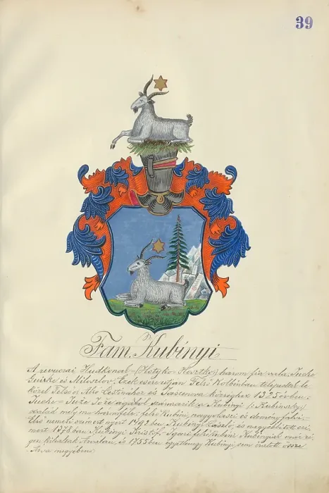 Framed Print : Coat of arms of the Kubinyi family, 1904. Creator: Adolf Medzihradsky Framed Print : Coat of arms of the Kubinyi family, 1904. Creator: Adolf Medzihradsky