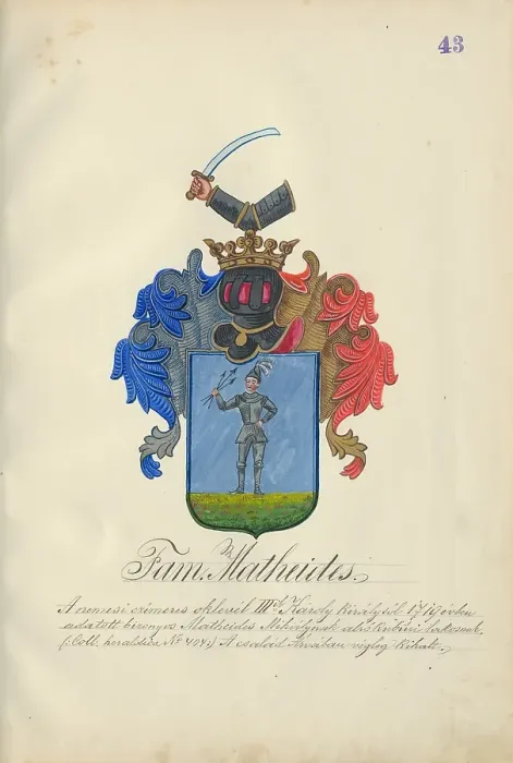 Framed Print : Coat of arms of the Matheides family, 1904. Creator: Adolf Medzihradsky Framed Print : Coat of arms of the Matheides family, 1904. Creator: Adolf Medzihradsky