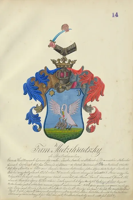 Framed Print : Coat of arms of the Medzihradska family, 1904. Creator: Adolf Medzihradsky Framed Print : Coat of arms of the Medzihradska family, 1904. Creator: Adolf Medzihradsky