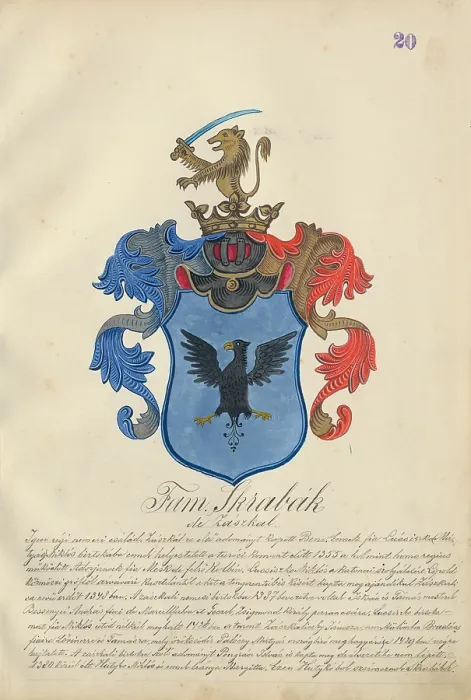 Framed Print : Coat of arms of the skrabak family, 1904-1910. Creator: Adolf Medzihradsky Framed Print : Coat of arms of the skrabak family, 1904-1910. Creator: Adolf Medzihradsky