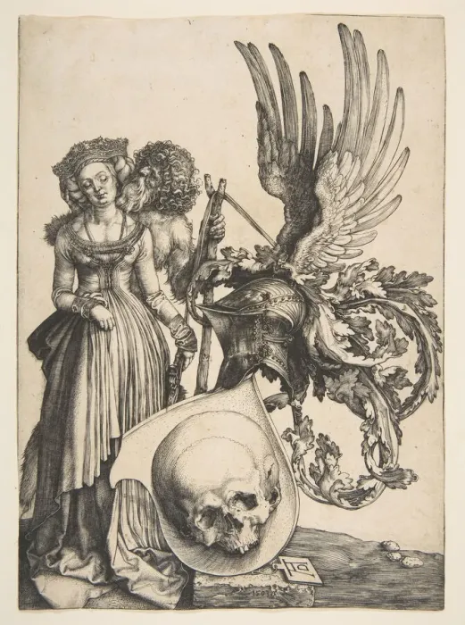 Framed Print : Coat of Arms with a Skull, 1503. Creator: Albrecht Durer Framed Print : Coat of Arms with a Skull, 1503. Creator: Albrecht Durer