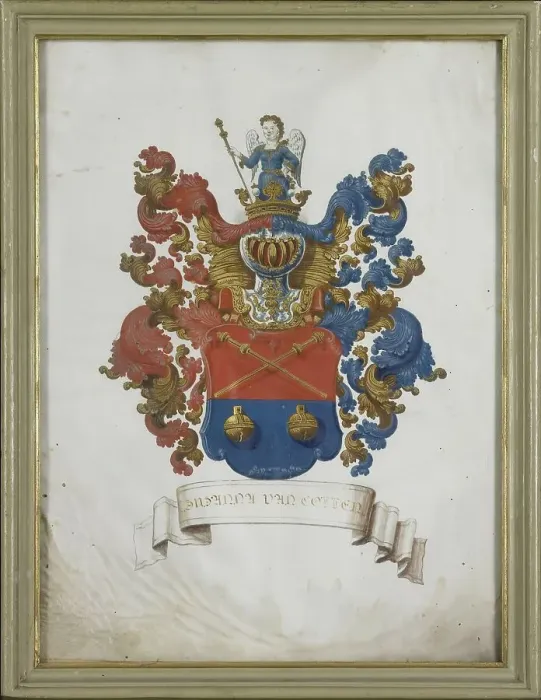 Framed Print : The coat of arms of Susanna van Collen (1692-1745), wife of Jacob Feitama, 1725-1774. Creator: Anon Framed Print : The coat of arms of Susanna van Collen (1692-1745), wife of Jacob Feitama, 1725-1774. Creator: Anon