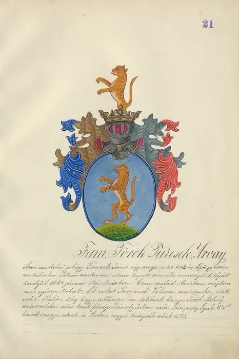 Framed Print : Coat of arms of the Torok-Turcsek family, 1904-1910. Creator: Adolf Medzihradsky Framed Print : Coat of arms of the Torok-Turcsek family, 1904-1910. Creator: Adolf Medzihradsky