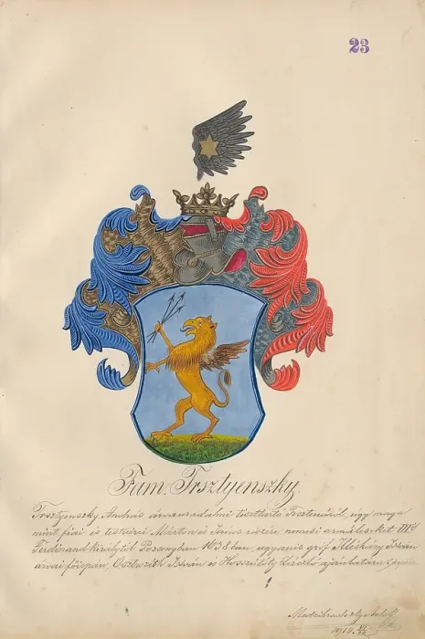 Framed Print : Coat of arms of the Trstenska family, 1904. Creator: Adolf Medzihradsky Framed Print : Coat of arms of the Trstenska family, 1904. Creator: Adolf Medzihradsky