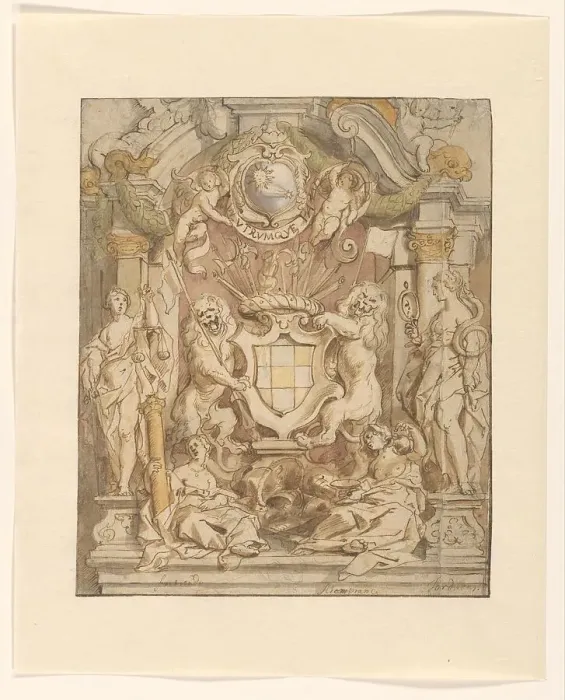Framed Print : The coat of arms of Van der Linden, 1630-1635. Creator: Jacob Jordaens Framed Print : The coat of arms of Van der Linden, 1630-1635. Creator: Jacob Jordaens