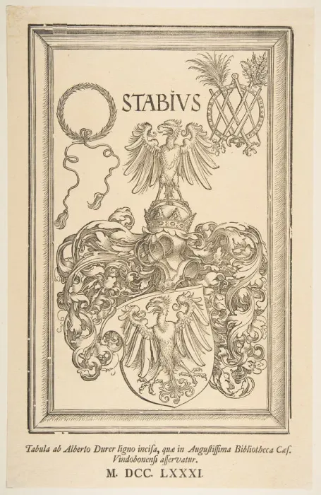 Framed Print : Coat -of-Arms of Johan Stabius, edition of 1781. n. d. Creator: Albrecht Durer Framed Print : Coat -of-Arms of Johan Stabius, edition of 1781. n. d. Creator: Albrecht Durer