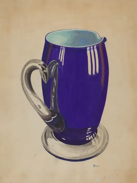 Framed Print : Cobalt Pitcher, 1935 / 1942. Creator: Robert Stewart Framed Print : Cobalt Pitcher, 1935 / 1942. Creator: Robert Stewart
